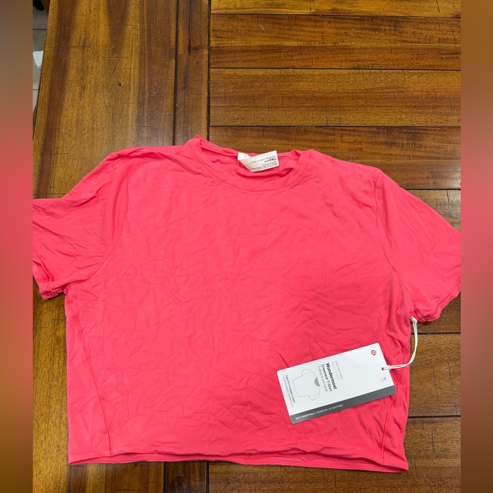 New Glaze Pink Nulu Crew Neck Cropped Shirt - Picture 2 of 2